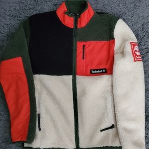 Timberland mens orange sherpa fleece